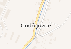 Ondřejovice v obci Zlaté Hory - mapa části obce