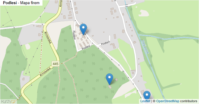 Podlesí - mapa firem
