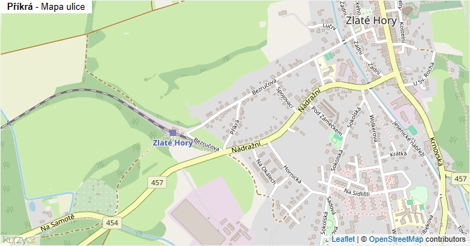 Příkrá - mapa ulice