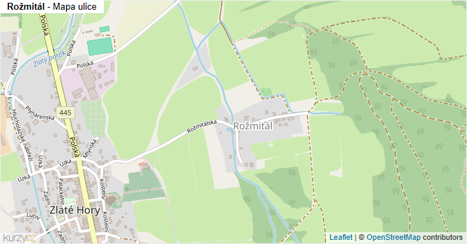 Rožmitál - mapa ulice