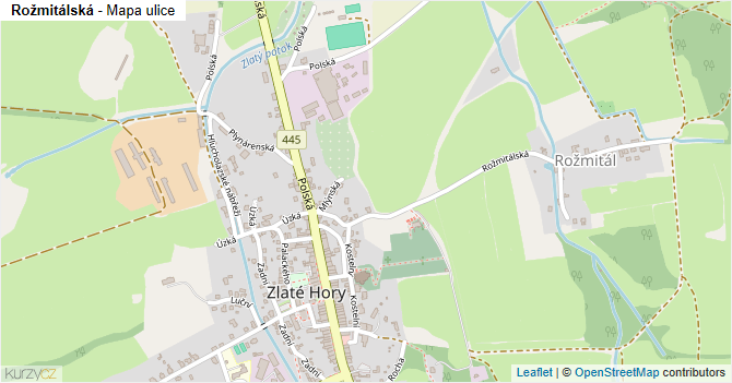 Rožmitálská - mapa ulice