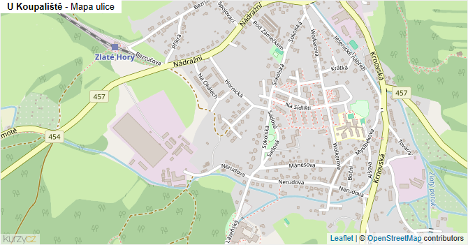 U Koupaliště - mapa ulice