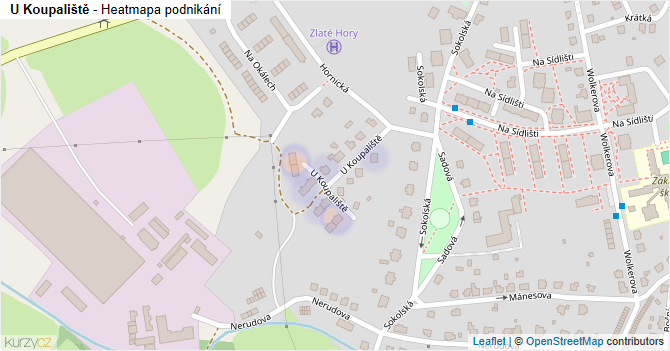 U Koupaliště - mapa podnikání