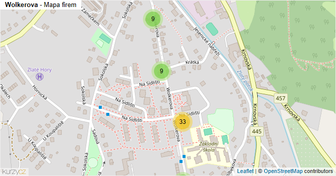 Wolkerova - mapa firem