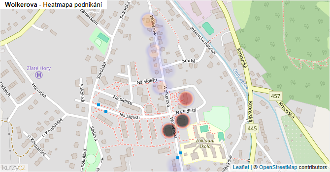 Wolkerova - mapa podnikání