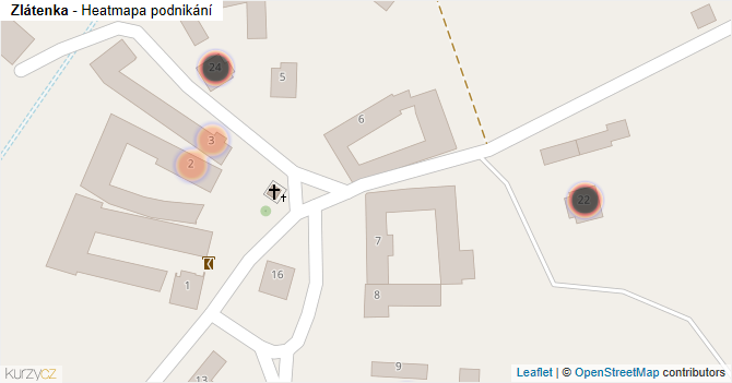 Zlátenka - mapa podnikání