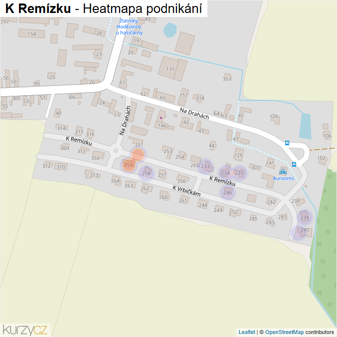 Mapa K Remízku - Firmy v ulici.