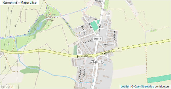 Kamenná - mapa ulice