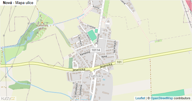 Nová - mapa ulice