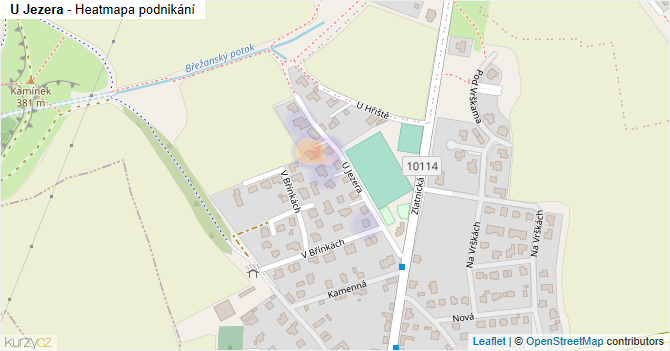 U Jezera - mapa podnikání