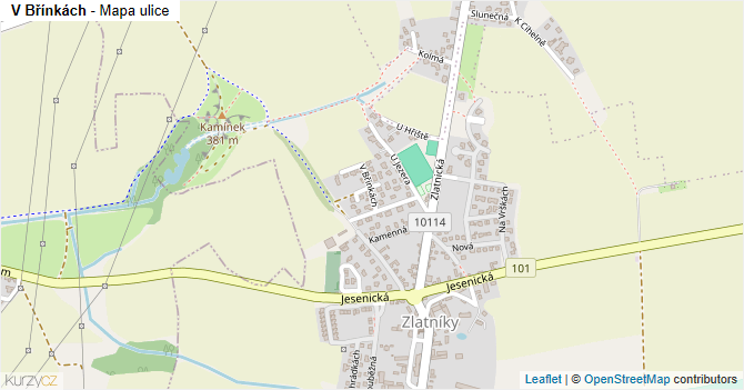 V Břínkách - mapa ulice