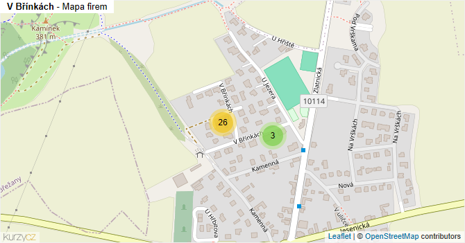 V Břínkách - mapa firem