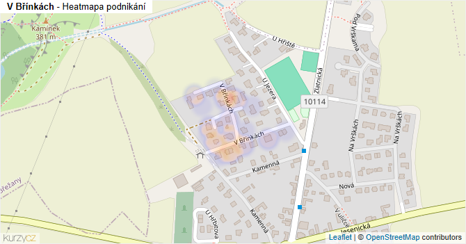 V Břínkách - mapa podnikání