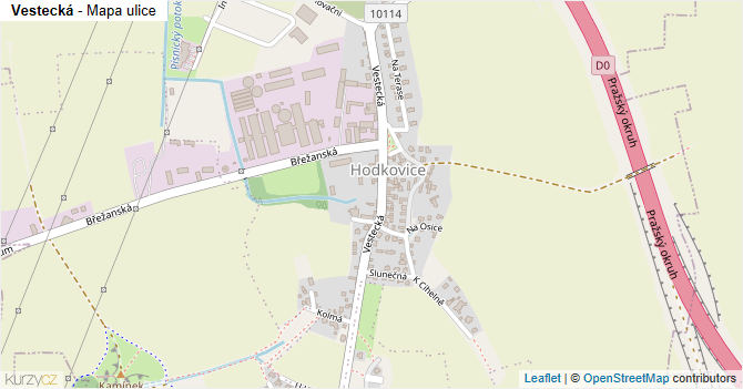 Vestecká - mapa ulice