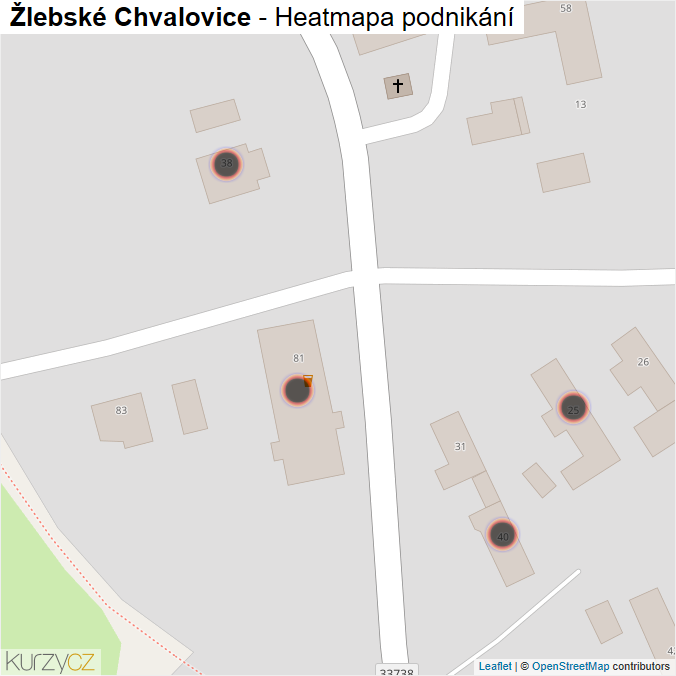Mapa Žlebské Chvalovice - Firmy v obci.