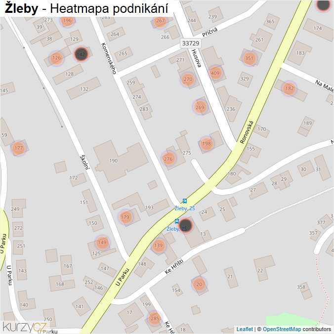 Mapa Žleby - Firmy v obci.