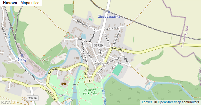 Husova - mapa ulice