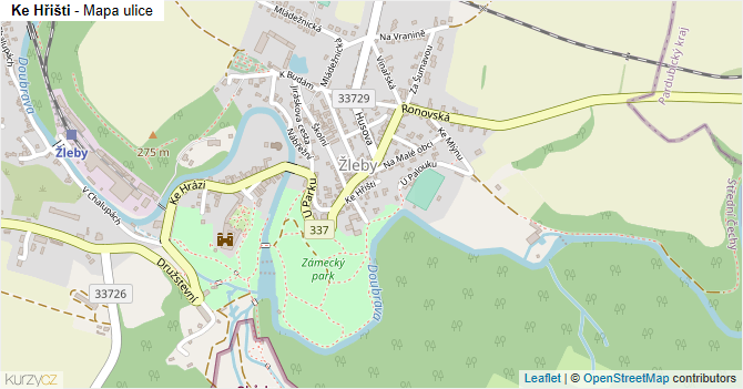 Ke Hřišti - mapa ulice