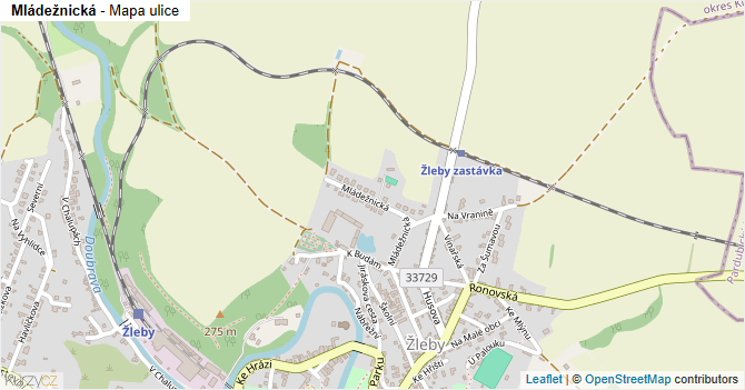 Mládežnická - mapa ulice