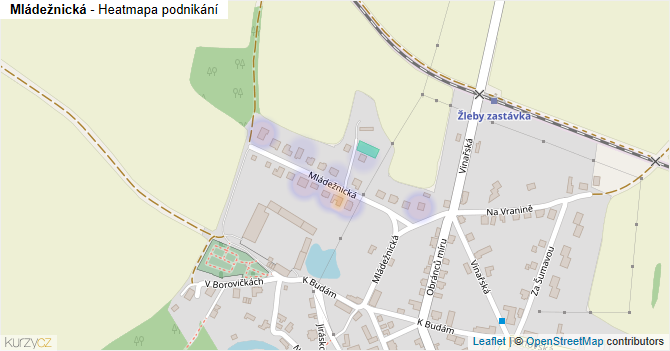 Mládežnická - mapa podnikání