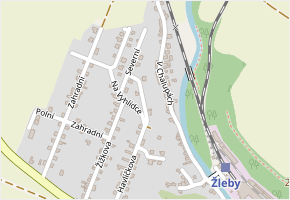 Na Stráni v obci Žleby - mapa ulice