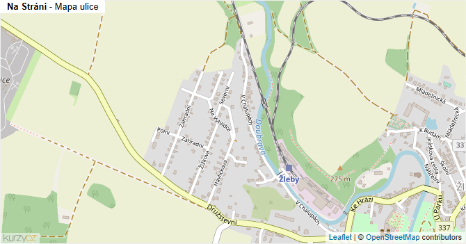Na Stráni - mapa ulice