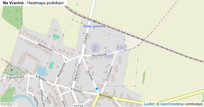 Na Vranině - mapa podnikání