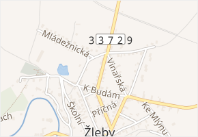 Obránců míru v obci Žleby - mapa ulice