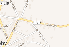 Ronovská v obci Žleby - mapa ulice
