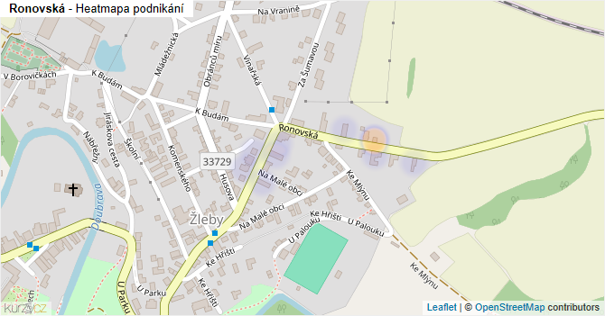 Ronovská - mapa podnikání