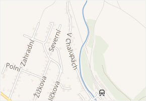 V Chalupách v obci Žleby - mapa ulice