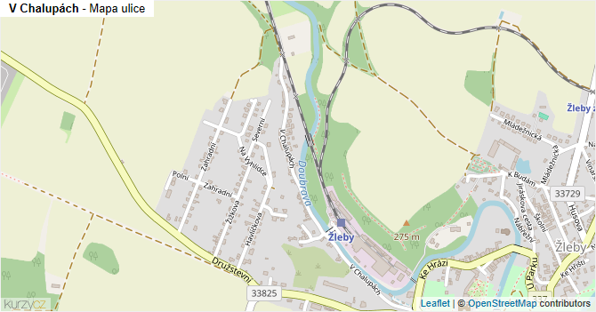 V Chalupách - mapa ulice