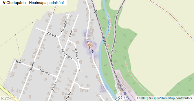 V Chalupách - mapa podnikání