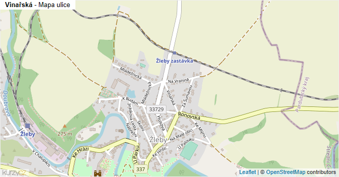 Vinařská - mapa ulice