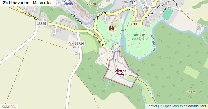 Za Lihovarem - mapa ulice