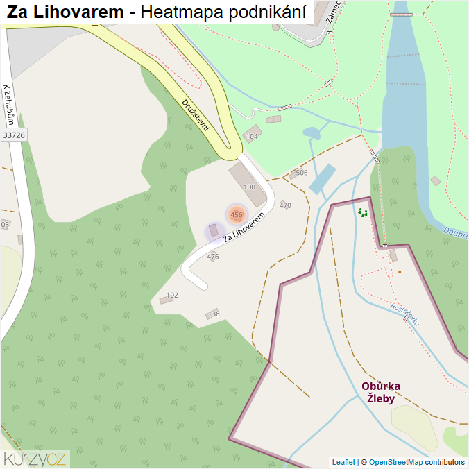Mapa Za Lihovarem - Firmy v ulici.