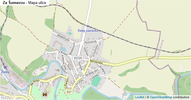 Za Šumavou - mapa ulice
