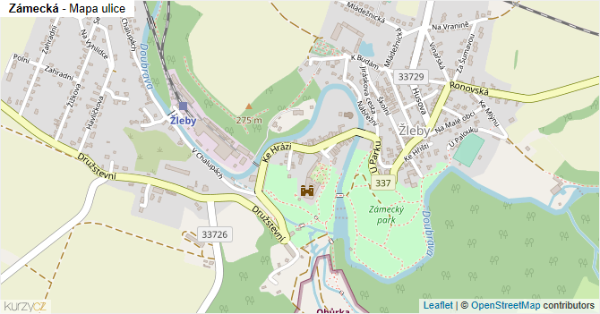 Zámecká - mapa ulice