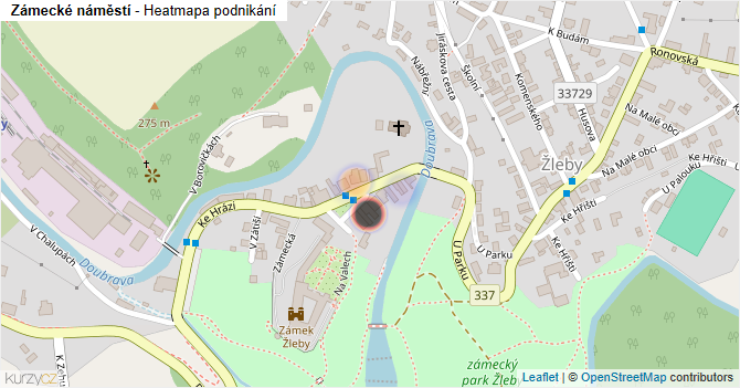 Zámecké náměstí - mapa podnikání