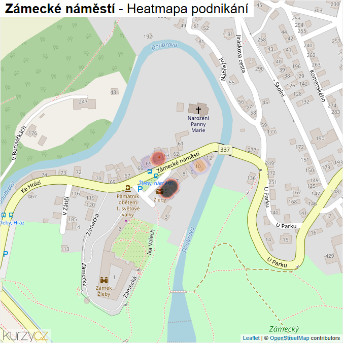 Mapa Zámecké náměstí - Firmy v ulici.