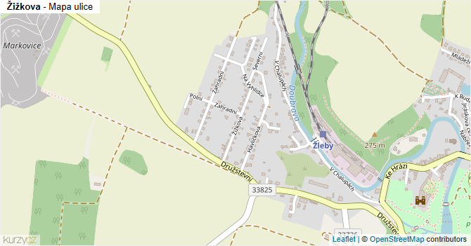 Žižkova - mapa ulice