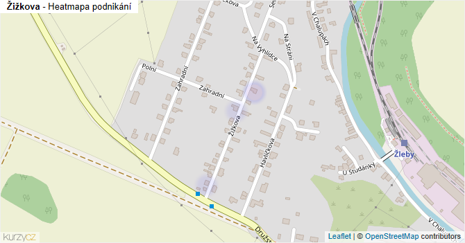 Žižkova - mapa podnikání