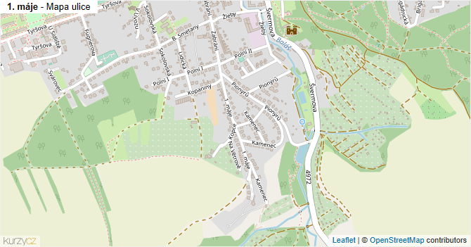 1. máje - mapa ulice