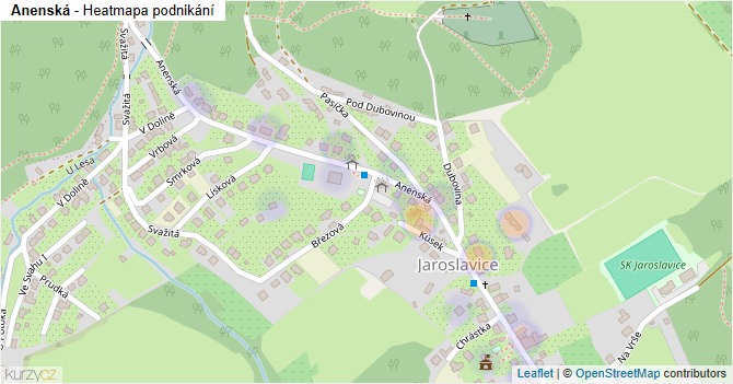 Anenská - mapa podnikání