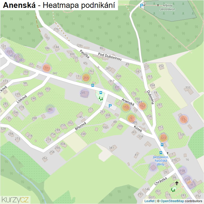 Mapa Anenská - Firmy v ulici.