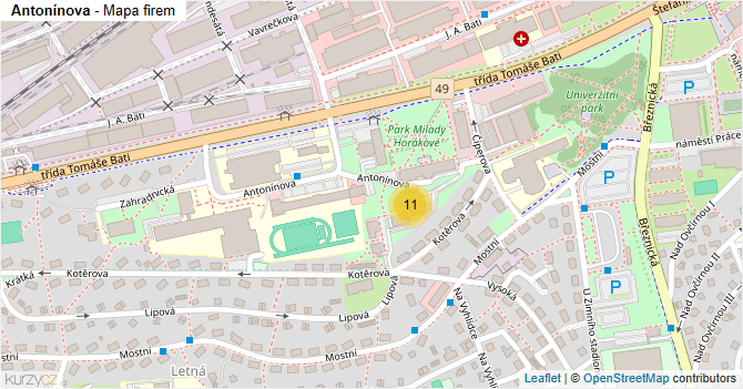 Antonínova - mapa firem