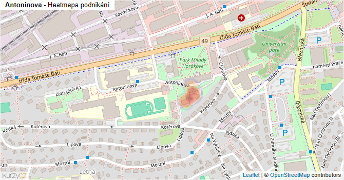 Antonínova - mapa podnikání