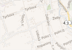B. Smetany v obci Zlín - mapa ulice