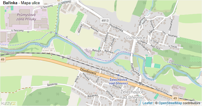 Bařinka - mapa ulice