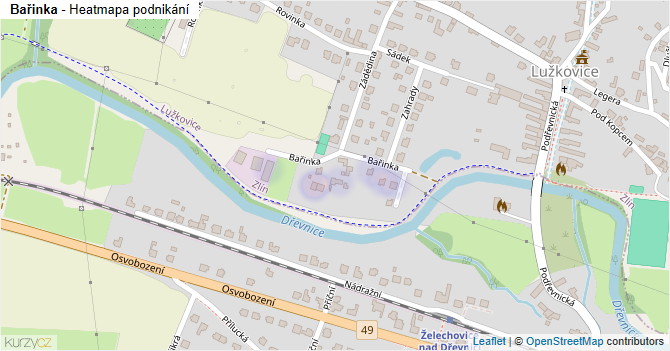 Bařinka - mapa podnikání